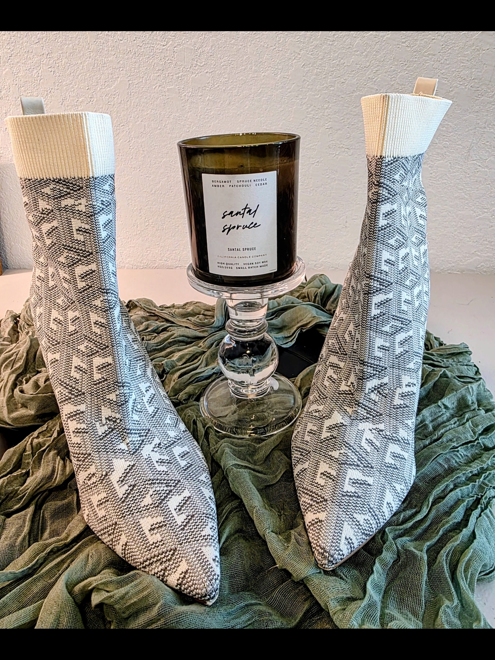 Guess Cream Tan and Greyish Brown Patterned Ankle Booties